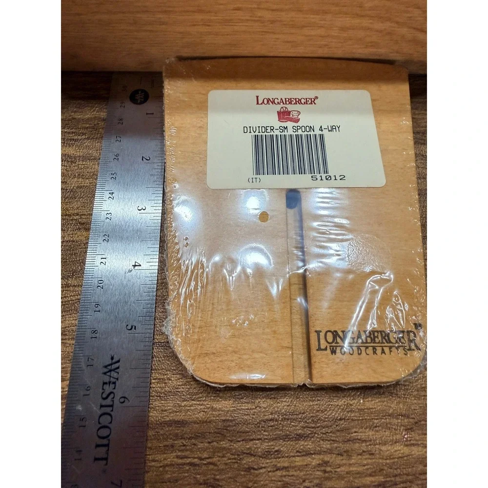 Longaberger Woodcrafts Small Spoon Basket Divider 4-Way Wood 51012 New
